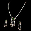 Green Gemstone and Diamond Dangler Necklace