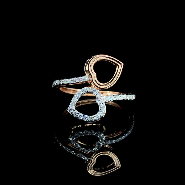 Twin Hearts Embrace Ring