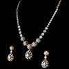 Floral Cluster & Pear Drop Diamond Necklace Set