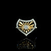 Shield-Shaped Diamond Sunburst Ring