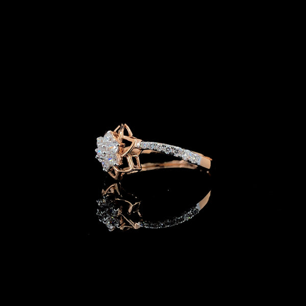 Rose Gold Diamond Flower Ring