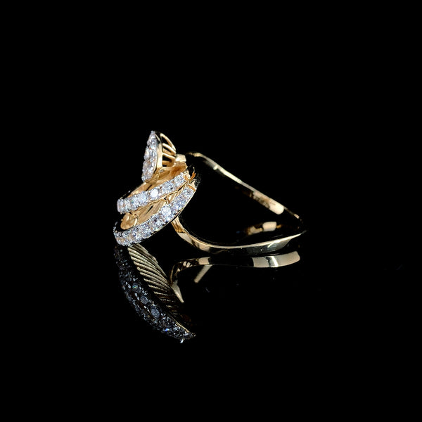 Tiered Diamond Cocktail Ring with Pear Top