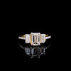 Yellow Gold Three Stone Emerald Lab Grown