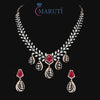 Ruby and Diamond Leaf Motif Necklace