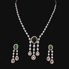 Green Gemstone and Diamond Dangler Necklace