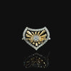 Shield-Shaped Diamond Sunburst Ring