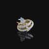 Tiered Diamond Cocktail Ring with Pear Top