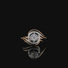 Round Diamond Cluster Swirl Ring