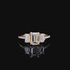 Yellow Gold Three Stone Emerald Lab Grown